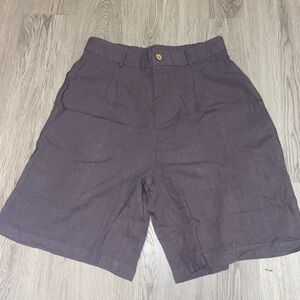 Men's Flat Front Casual Shorts in Dark Brown